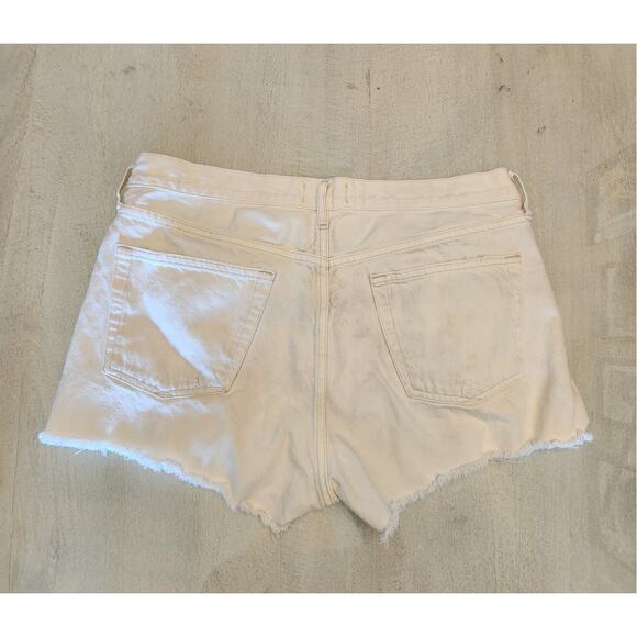 Agolde Women's White Cut Off Parker Shorts SZ 31 Denim - Picture 2 of 10